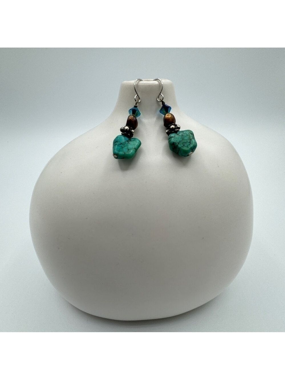 Long turquoise stone earrings